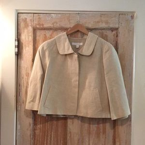Flirty Linen Cropped Swing Jkt with 3/4 Slv